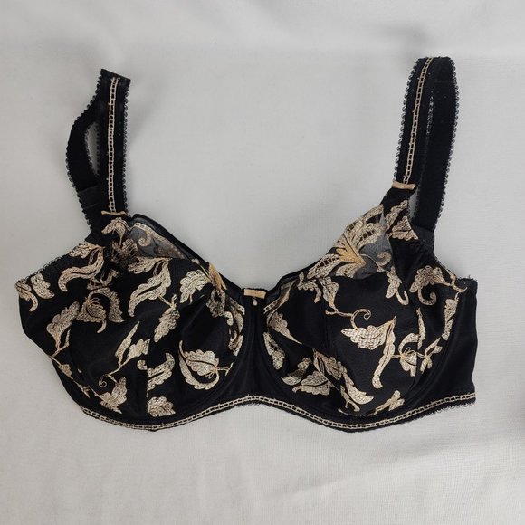 Fantasie Other - Fantasie Black Embroidered Lace Bra Size 32K